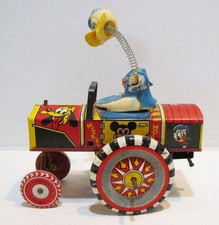 AS-IS MARX DISNEY DONALD DUCK DIPSY CAR TIN WIND-UP 1940's or 50's MISSING ARM