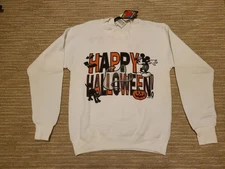 Vtg Youth Disney Mickey Mouse Unlimited Happy Halloween Ghost Sweatshirt Sz S M