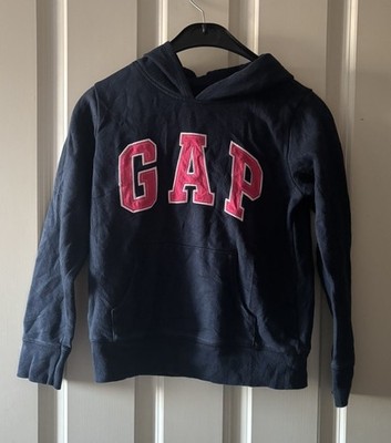 Gap Kids Kinder Mädchen marineblau rosa Pullover Logo Tasche Hoodie Medium 8-9 Jahre