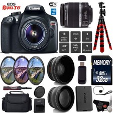 Canon EOS Rebel T6 DSLR Camera 18-55mm is II Lens  UV FLD CPL Filter Kit  Wid