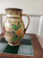 Art Deco Medina Shorter and Sons Jug with sgraffito decoration by Mabel Leigh