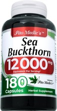 Sea Buckthorn Oil Omega 7 12000mg 180 Capsules Gluten Free Supplement