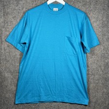 Vintage GAP 100% Cotton Blue Blank Pocket T Shirt Mens Size S 20x28 Made In USA
