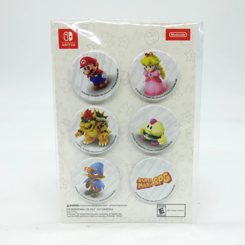 Super Mario RPG 6-Piece Button Set (New/Sealed) Pre-Order Exclusive Pins, Badges - Image 2 of 2