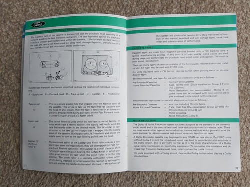 Genuine Original 1982 Ford Audio Guide Escort Fiesta Orion Sierra Capri Granada - Picture 4 of 6