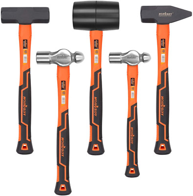 5-Piece Hammer Set, 16Oz Ball Pein Hammer | 32Oz Ball Pein Hammer | 32Oz Rubber