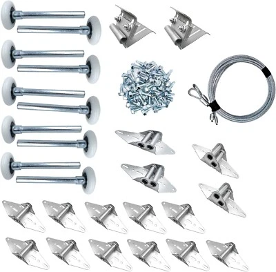 KUAHOME Double Garage Door Hardware Kit Roller/Hinge/Wire Rope For 16'x7' and 18'x7'