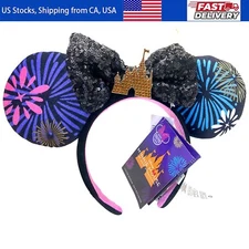 Disney-World's 50th Mickey Mouse Main Attraction Fireworks Minnie Headband Ears