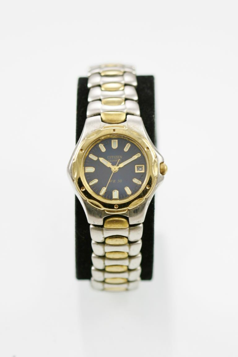 Citizen Watch Women Stainless Steel Silver Gold Batt Water  display picture 3