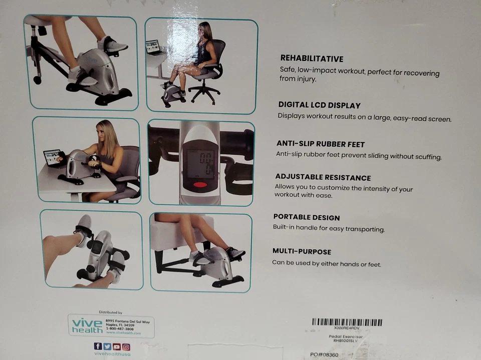 Pedal Exercitador Portátil Vive - Prata novo na caixa no varejo por US$ 79 @ Walmart - Imagem 2 de 4