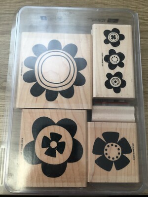 Stampin Up! Big Blooms Rubber Stamp Set Of 5 2007, Retired | eBay