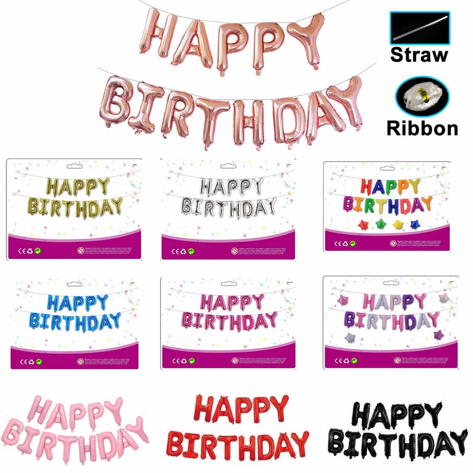 Happy birthday balloons 16th 30th 40th 50th age number balloons kids theme party - Image 2 of 4