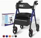 Rollator Walker Foldable w/ Seat, Senior, 8" Big Wheels, All Terrain, Blue