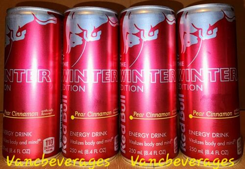 Red Bull Winter Edition(2023) Pear Cinnamon(4 x 8.4oz) FREE SHIP! BB 7/24 - Picture 1 of 4