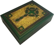 Celtic Cross Irish Box Handmade Wood Box with Cross Celtic Irish Keepsake