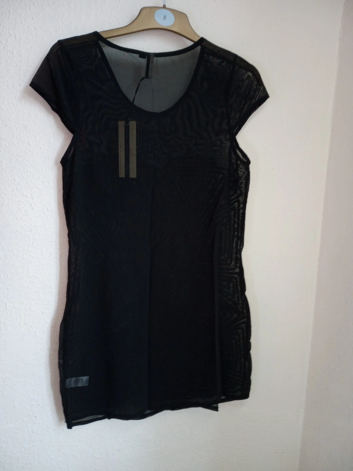 Abito Alexander Wang nero trasparente nuovo con etichette Topshop taglia 14 bodycon geometrico