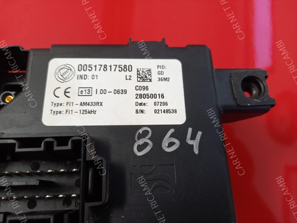 00517817580 517817580 28050016 BODY COMPUTER FIAT GRANDE PUNTO [199] DELPHI FI1 - Immagine 2 di 4