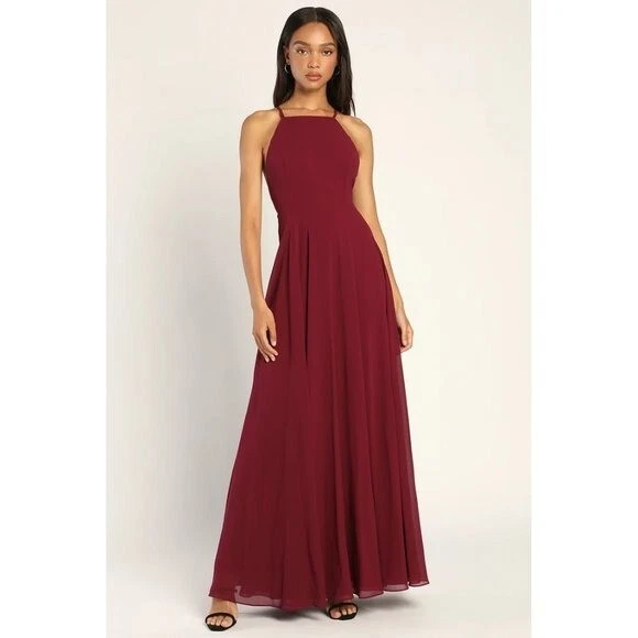 Mythical kind of love 2025 wine red maxi dress