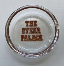 Vintage Glass Round Ashtray The Steer Palace Restaurant New York 3 3/4''