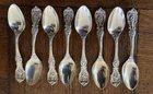 Set of 8 Reed & Barton Sterling 6” Teaspoons. All Old Marks & “H” Stamp. No Mono