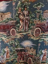 VTG Roaring 20s Style Gatsby Antique Car Woven Jacquard Tapestry Wall Hanging