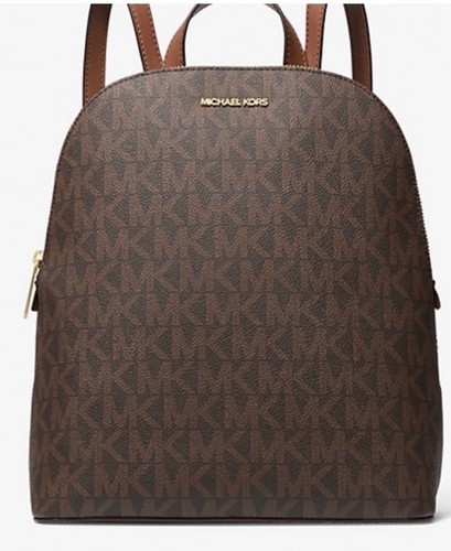 NEW Michael Kors “Cindy” Brown Monogram Medium Bookbag Backpack Purse Reg $298