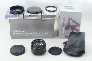 [Almost Unused Black Set] CONTAX Carl Zeiss G Planar 45mm f/2 T* Lens 7114#J0317