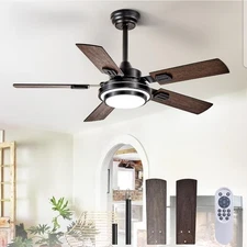Depuley 42-Inch Ceiling Fan with Light: Walnut Ceiling Fans with 5 Blades...W4