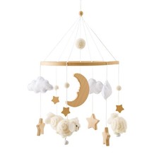 Montessori Baby Crib Mobile for Boys Girls Bassinet - Calming Neutral Beige