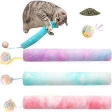 3Pcs Catnip Cat Toys Kicker Pillows w/ Bell Indoor Kitten Exercise 14.6" Large