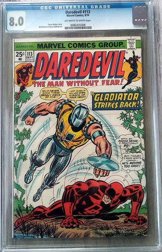 Daredevil  #113  Marvel  1974  CGC 8.0  Cameo of Death-Stalker  Vintage