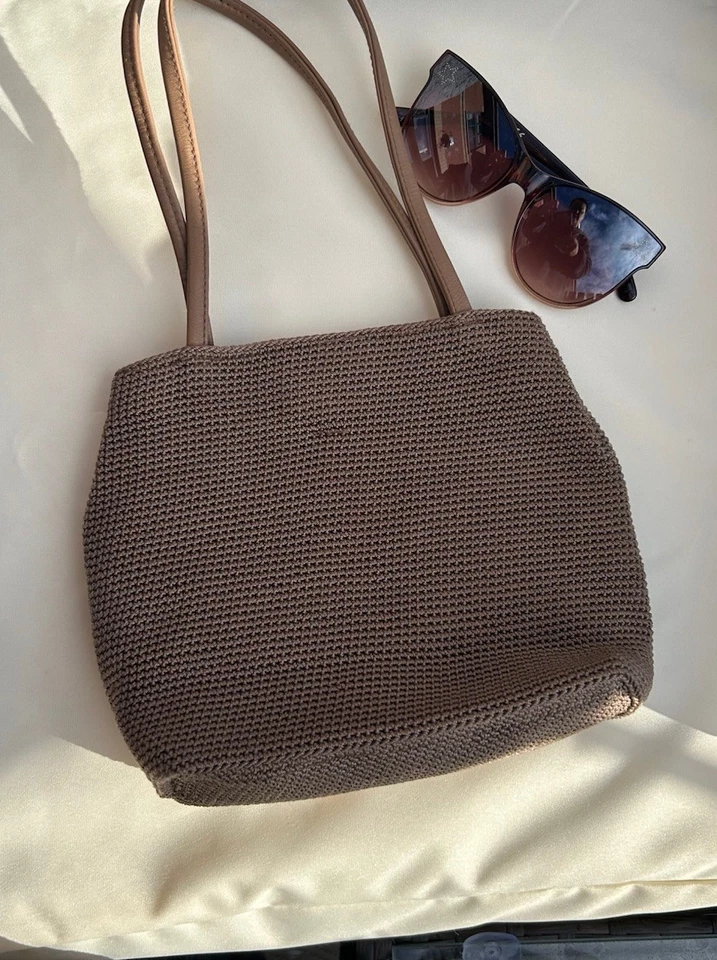 The Sak Crochet Small Bag Shoulder Bag Brown Pocket Beige - Image 2 of 4