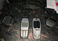 Lot Of 2 Vintage Nokia Cell Phones  2 Adapter With 1 Case - Read Description