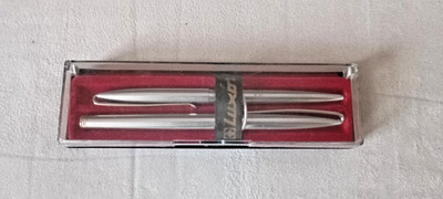 Schöner eleganter Luxor Füllfederhalter & Kugelschreiber im Set silber