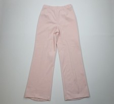 Vintage 60s 70s Streetwear Womens 14 Knit Wide Leg Bell Bottoms Pants Pink USA