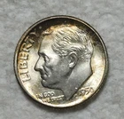 Toned 1950 D (FT / FB) Roosevelt Silver Dime. Estimated Uncirculated 65. A1365.