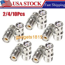 2/4/10Pcs BNC Male to UHF PL259 SO239 Female RF Coax Connector CB Radio Adapter