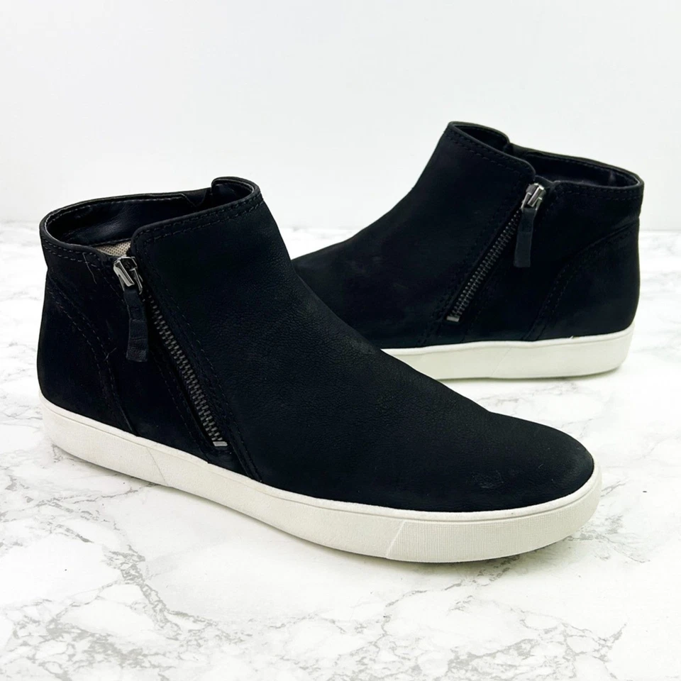 Naturalizer Miranda Cuero Nobuck Botín al Tobillo 9.5 Negro Cremallera Zapatillas Altas Foto 2 de 4