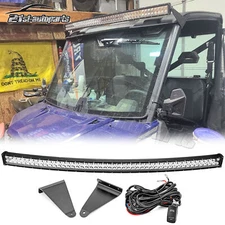 Roof 52'' Curved LED Light Bar Brackets Wire Kit For Polaris Ranger 570/900/1000