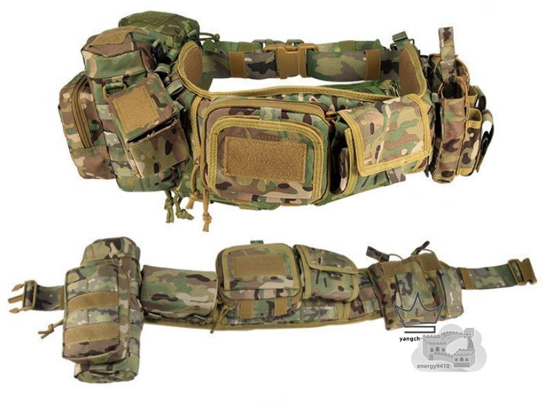 Tactical 5-Piece Camo Waist Wrap Fanny Pack Combo Belt Set