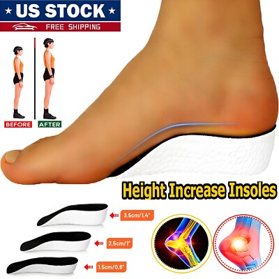 Shoe Insoles Inserts Pad Invisible Height Increase Heel Lift Taller Men Women US