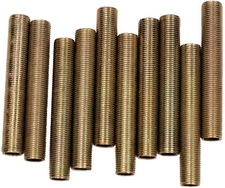 6 Inch Lamp Pipe Nipples, 1/8IP Steel All Thread Standard Lamp Pipe, 10 Pieces