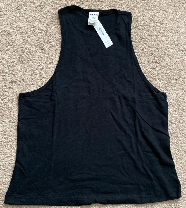 Victoria's Secret PINK NWT Cotton Cropped Racerback Tank--Retail $24.95, Size XS