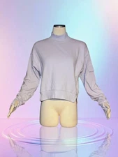 NWT ALL IN MOTION Cropped Crewneck Sweatshirt THUMBHOLES Lt Purple Women's Small