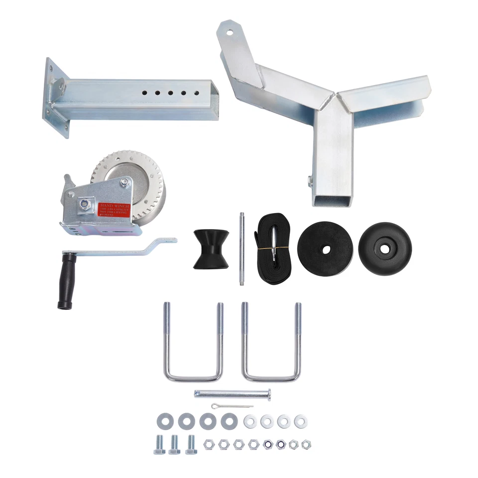 Soporte de cabrestante ajustable poste de cabrestante para piezas de remolque de barco con rodillo de cabrestante de 1400 lb Foto 2 de 4