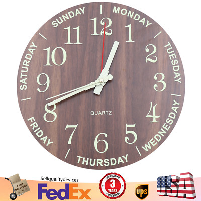 12'' Large Luminous Wall Clocks Glow In The Dark Silent Digital Clock Home Decor