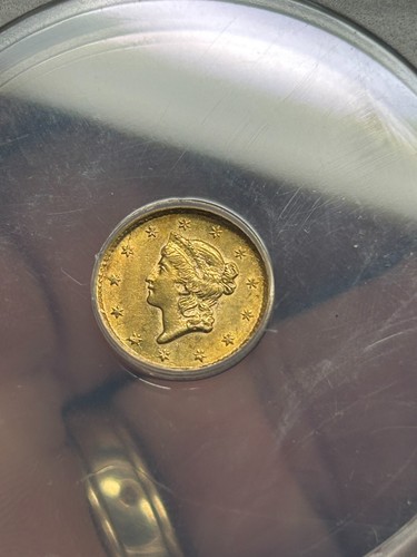 TYPE 1 1852 $1 Liberty Head GOLD DOLLAR Coin ANACS AU53 UNDER GRADED - Picture 5 of 7