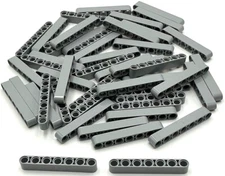 Lego 50 New Light Bluish Gray Technic Liftarms Thick 1 x 7 Parts