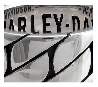 ギフトにも♪【Harley Davidson】Flat Chain Thick Band Ring Harley-Davidson Men's Flat Chain Thick Band Ring - Silver