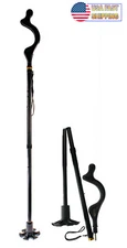 Posture Walking Stick Cane for Men Women Adjustable Self Standing & Collapsible